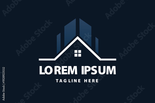 Real Estate House Roof with High Rise Skyline