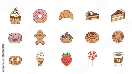 Assorted Sweet Treats and Desserts Collection.