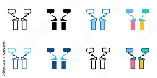 Debate icons set multiple style collection. Editable stroke 
