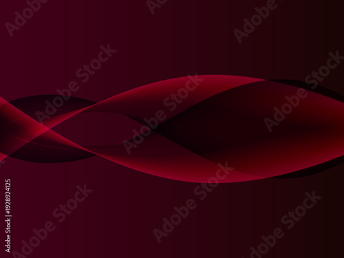 抽象背景 赤と黒のグラデーションに流れるウェーブラインが重なるモダンデザイン ビジネスや広告に使える高級感ベクター素材 / Abstract red and black gradient background with flowing wave lines modern luxury design vector for business and advertising
