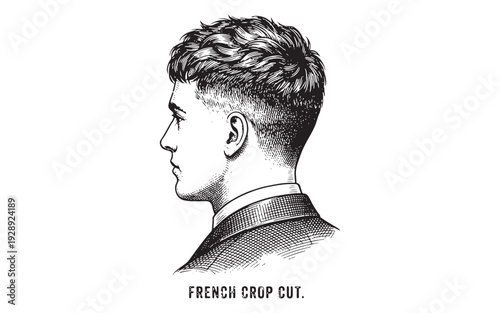 French crop haircut illustration 