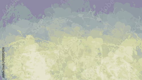 抽象背景 グレーとイエローグリーンの水彩にじみグラデーションテクスチャ 落ち着きと爽やかさを兼ねたデザイン素材ベクター / Abstract background gray and yellow green watercolor gradient texture calm fresh design vector