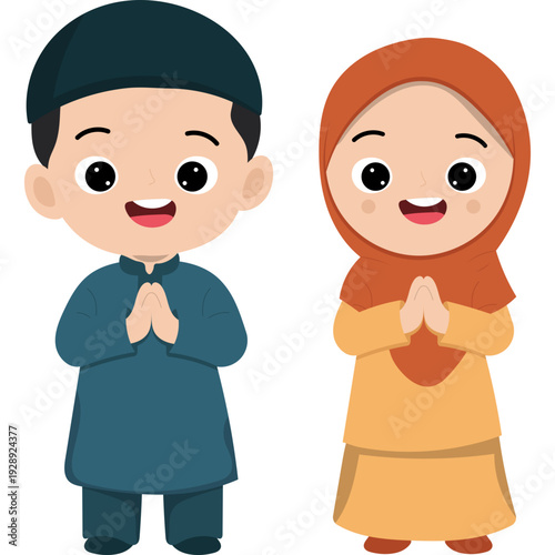 Muslim Children Greeting