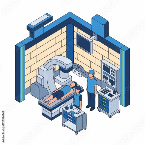 Medical Imaging Procedure in a Hospital Radiology Department.