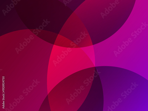 抽象背景 赤とピンクと紫の半透明円が重なるグラデーションデザイン モダンで華やかなビジュアル素材ベクター / Abstract background with overlapping transparent circles in red pink and purple gradient modern vibrant vector
