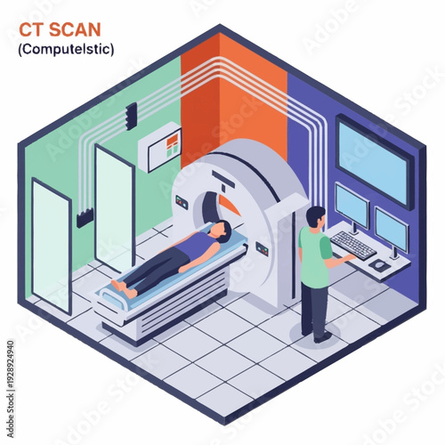 Medical Imaging CT Scan Procedure in Hospital Radiology Department.