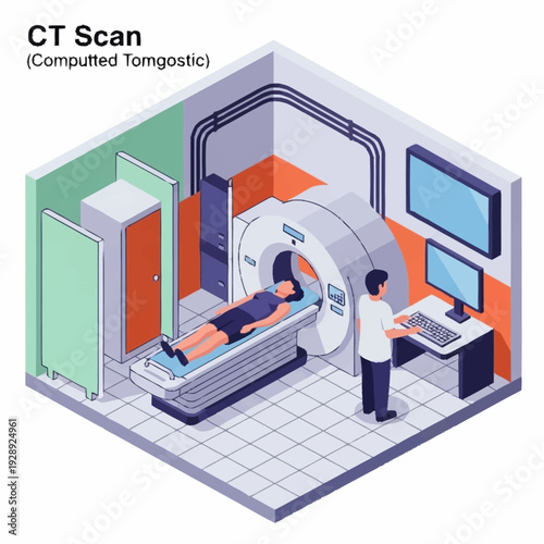 Medical Imaging CT Scan Procedure in Hospital Radiology Department.