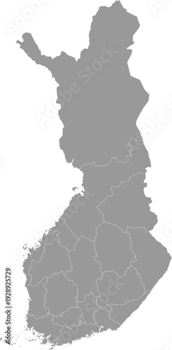 Foto Finland Map Gray Single Color Vector