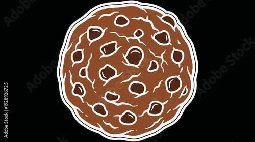 Chocolate Truffle Ball with White Highlights.