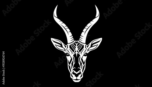 Detailed Illustration of Antelope Head Portrait.