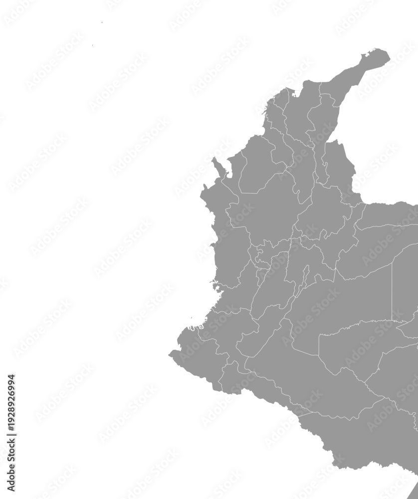 Fototapeta premium Colombia Map Gray Single Color Vector