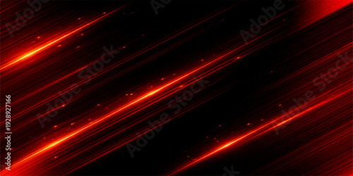 Glowing red abstract background design featuring a digital motion wave pattern with bright laser light lines and energy texture on a black space backdrop