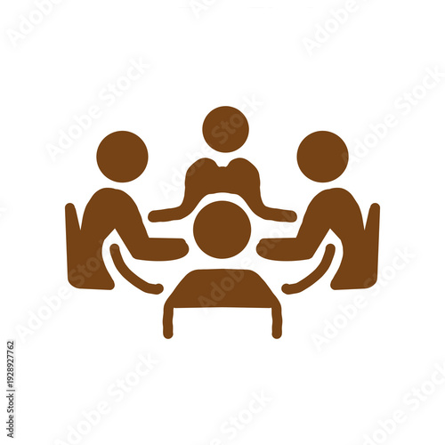 [Business Icons] Team Collaboration Discussion Icon / チーム協力ディスカッションアイコン