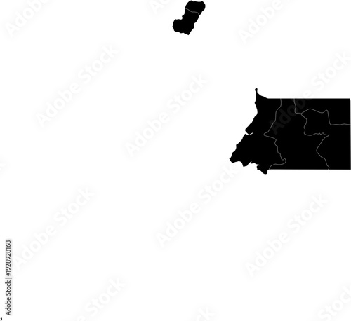 Equatorial Guinea Map Black Single Color Vector