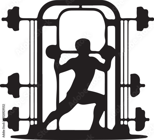 silhouette of a man exercising with dumbbells