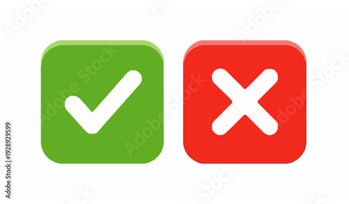 Approval and denial square emoji icons vector illustration