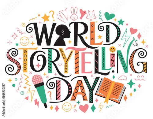 Telling Stories and Imagination Vector Illustration, World Storytelling Day Concept