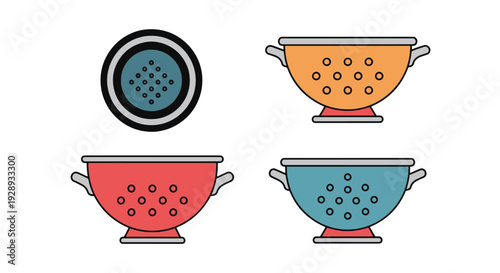 Colander Line art creative bold style illustration