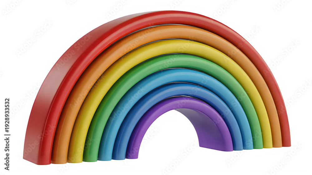 Obraz premium A vibrant, multi-colored rainbow arching gracefully against a plain background