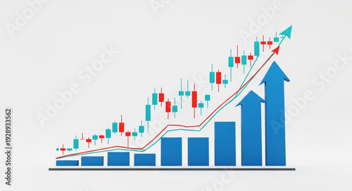 Financial Stock Market Growth Chart with Upward Trend.