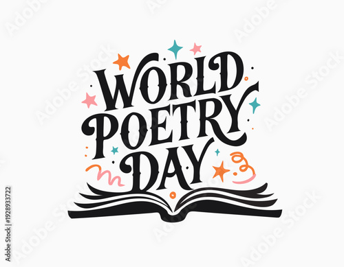 Poem and Literature Vector Illustration, World Poetry Day Cultural Celebration