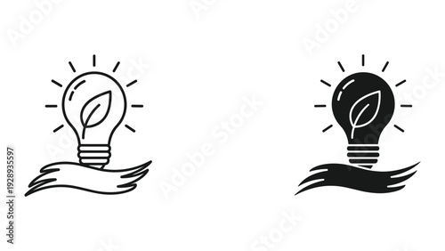 Eco friendly lightbulb idea concept illustration