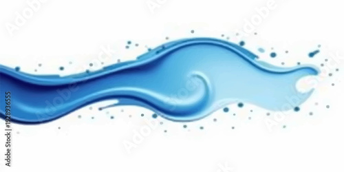 Abstract blue ocean wave background with flowing water lines and bubbles in a clean fresh design