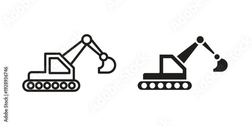 Excavator icon. Premium thin line vector illustrator. Vector EPS10