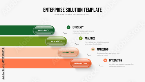 Project Insight Slideshow Design Vector Illustration. Marketing Briefing Four Element Infographic Slide Template. Sales Overview 4 Option Diagram Frame Layout.