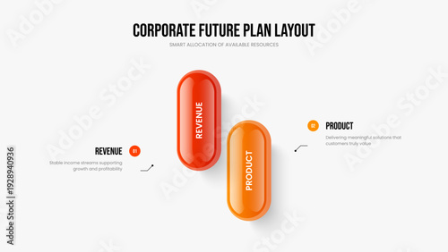Service Introduction Slide Layout Vector Illustration. Corporate Profile Two Option Infographic Frame Template. Digital Plan 2 Step Diagram Slideshow Design.