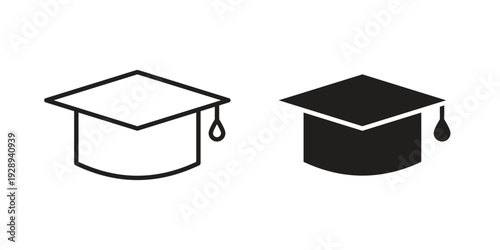 Graduation cap icon. Premium thin line vector illustrator. Vector EPS10