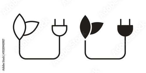 Green energy icon. Premium thin line vector illustrator. Vector EPS10