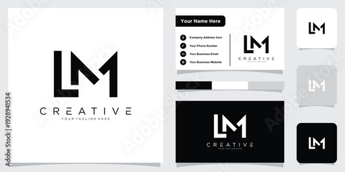 Letter LM or ML monogram logo design vector