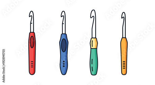 Crochet Hook Line soft abstract style illustration