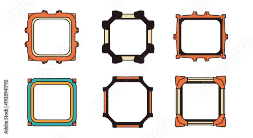 Cross Stitch Frame creative modern smooth illustration