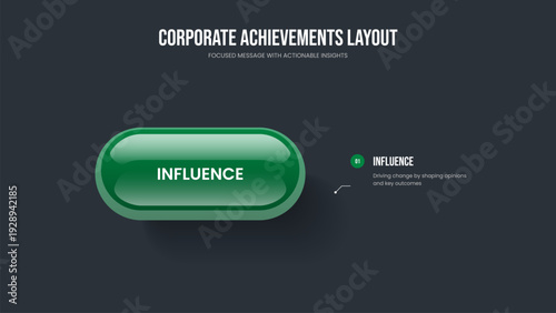 Enterprise Growth One Element Infographic Slideshow Template. Sales Insight 1 Option Diagram Frame Design. Modern Performance Presentation Layout Vector Illustration.