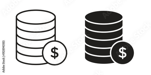 Money coin icon. Premium thin line vector illustrator. Vector EPS10