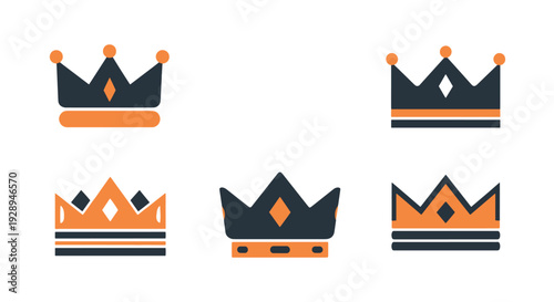 Crown Emblem Line soft tone vector illustration