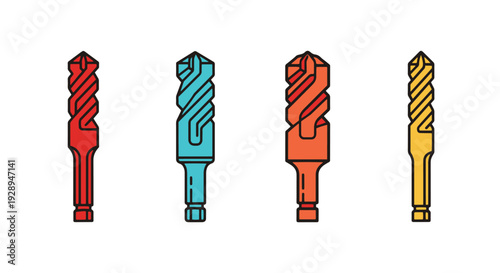 Drill Bits Line art creative modern style illustration
