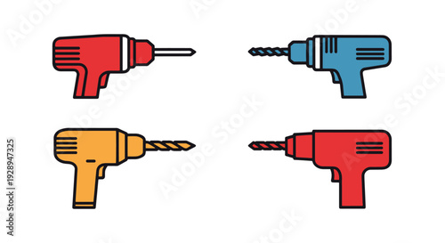 Drill Bits Line art modern abstract style illustration