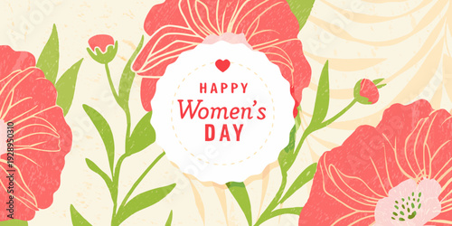 Floral illustration celebrating international women s day with a heartfelt message