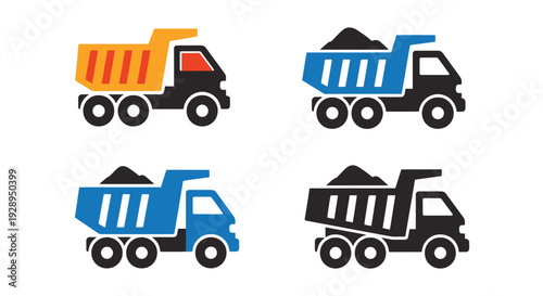 Dump Truck Line art abstract clean style illustration