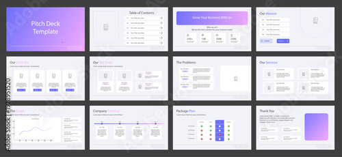 Modern presentation template for company. Pitch deck design for business presentation. Company presentation template.