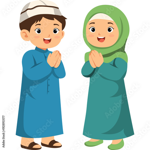 Muslim Children Greeting