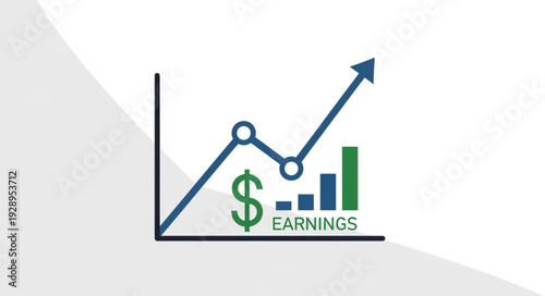Financial growth chart showing increasing earnings and profits.