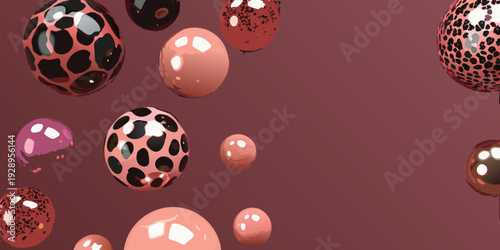 Floating eggs with various patterns against a reddish background