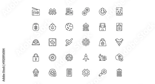 A collection of 32 unique ancient egyptian hieroglyphic symbols and characters