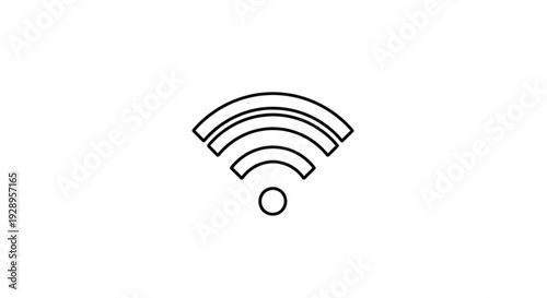Simple black Wi-Fi symbol on a plain background indicating wireless connectivity and internet access