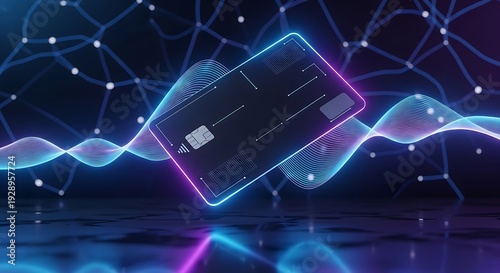 Credit Card with Neon Network Connection.