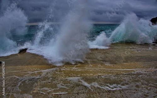Winter storm on the Black Sea coast, Crimea.